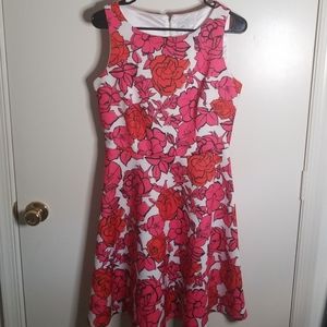 Red, pink and white floral dress New York &Company